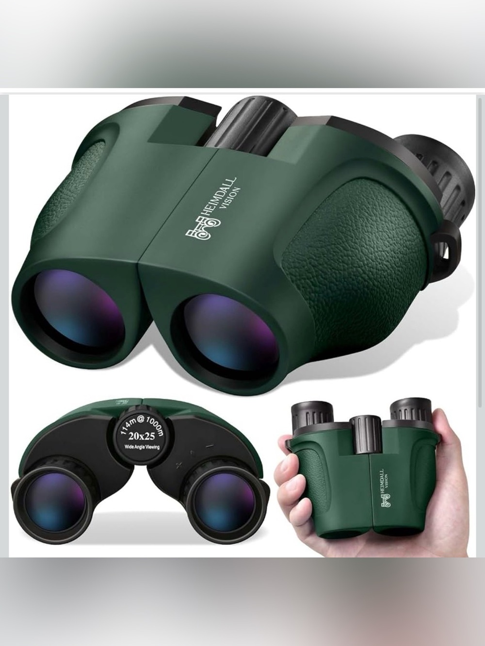20x25 Green Compact Binoculars